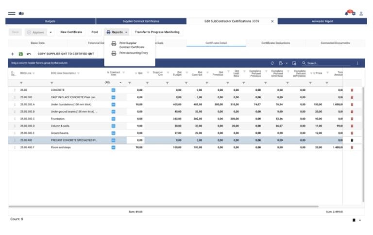 Subcontract Module Subcontractors Management Module | ProjectVIEW ERP
