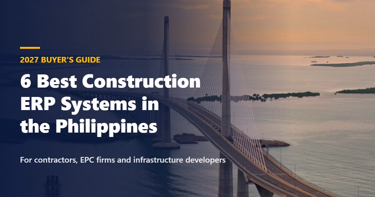 Construction ERP systems in the Philippines 2027 buyer's guide: cable-stayed bridge over the sea at sunset